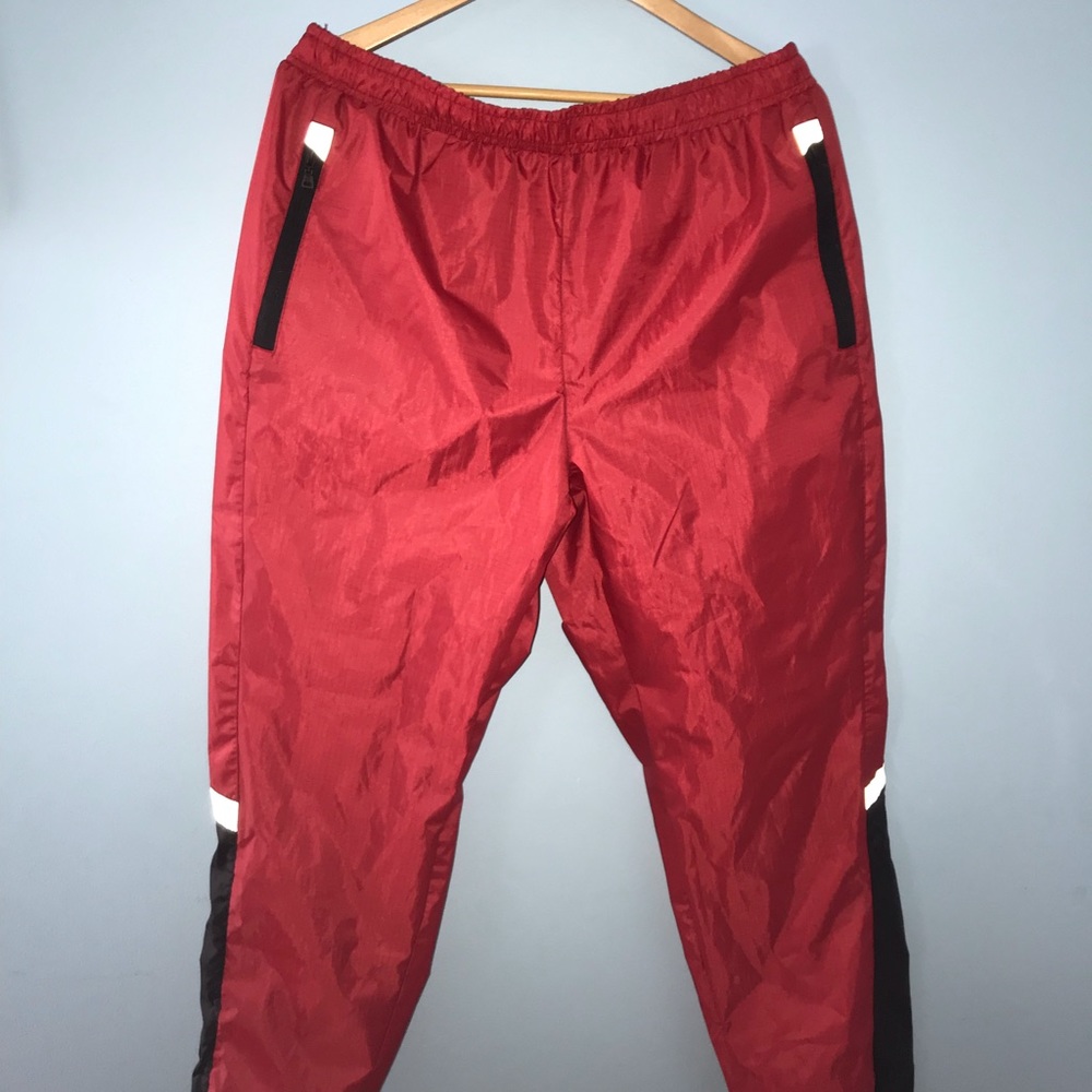 Red reflective pants